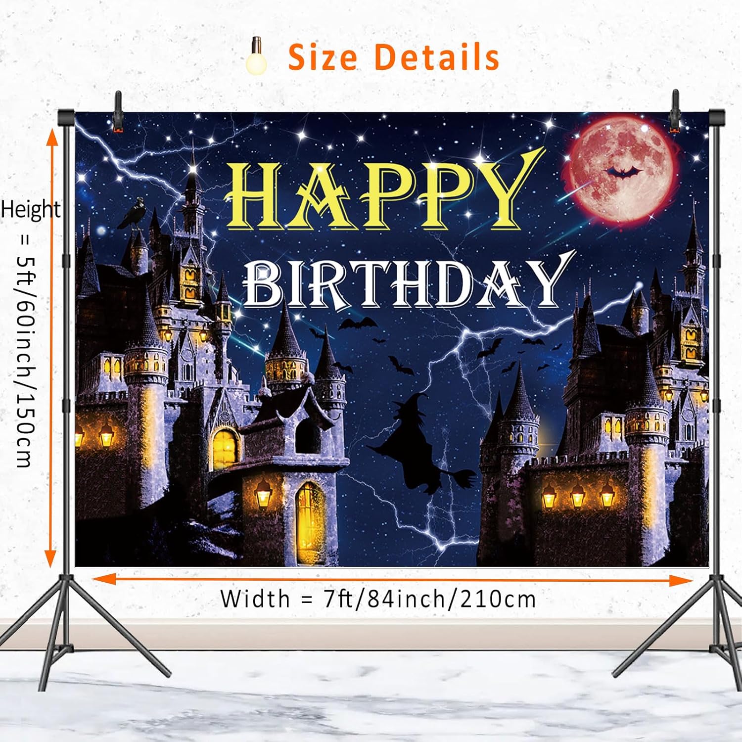 Wizard School Halloween Birthday Backdrop 7x5ft