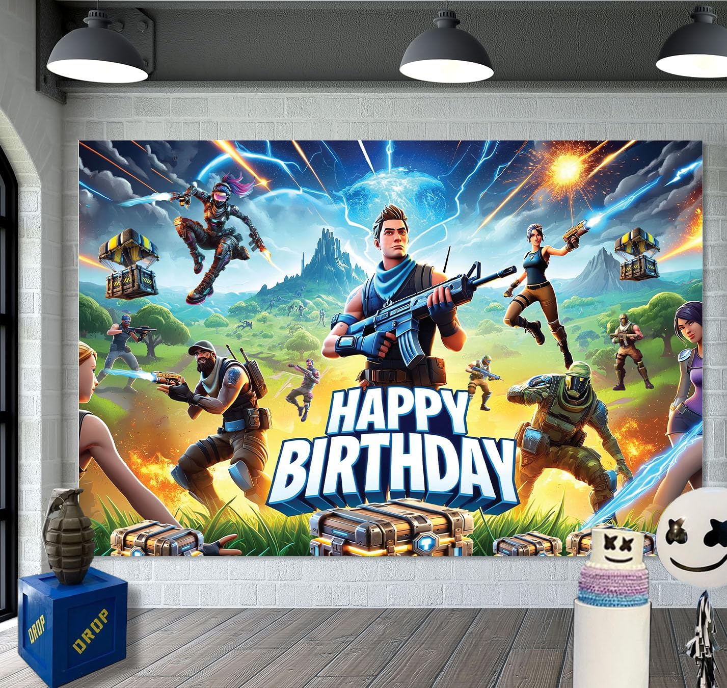 IndoTribe Gaming Birthday Backdrop 6x4ft Decorations