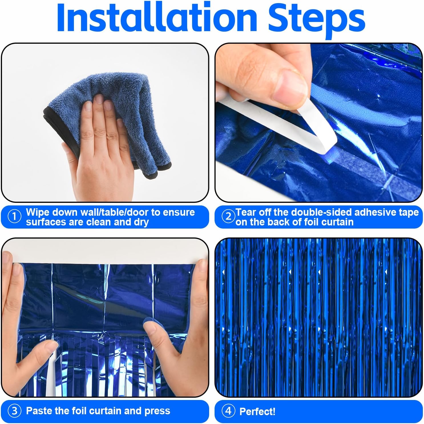 3 Pack Tinsel Curtain Party Decorations