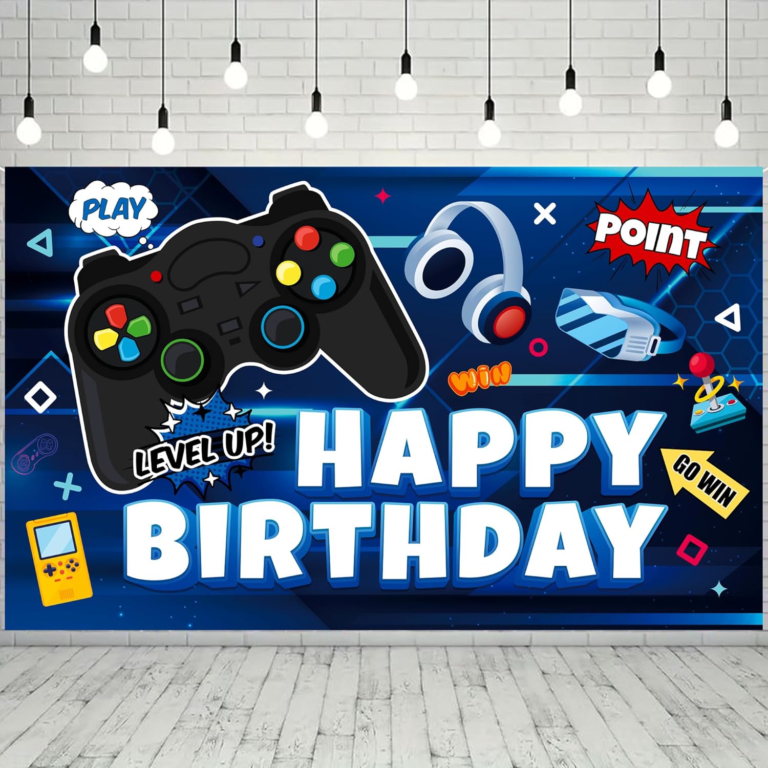 Video Game Birthday Decorations Banner 71x43 Inch