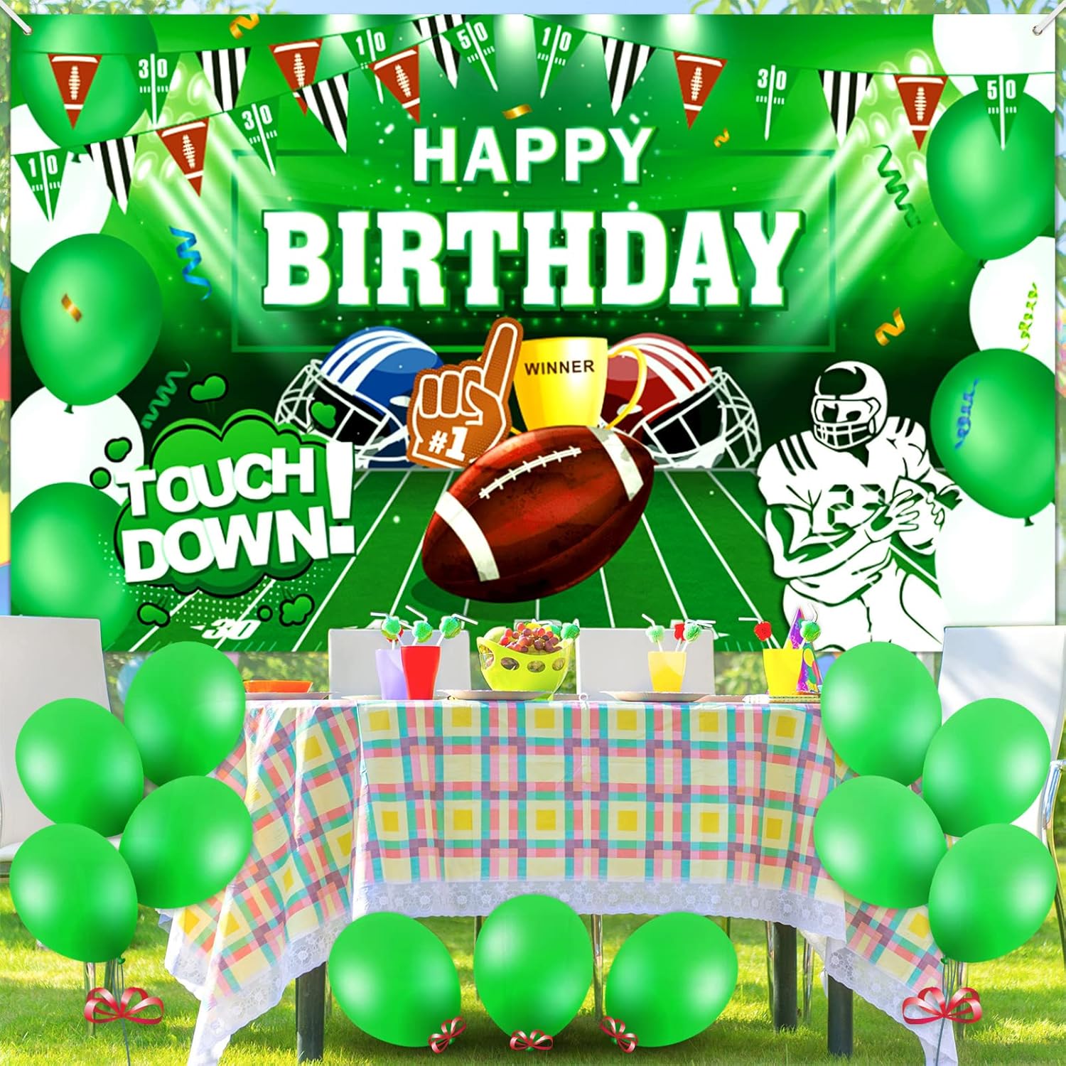 Football Birthday Party Background Decor Banner