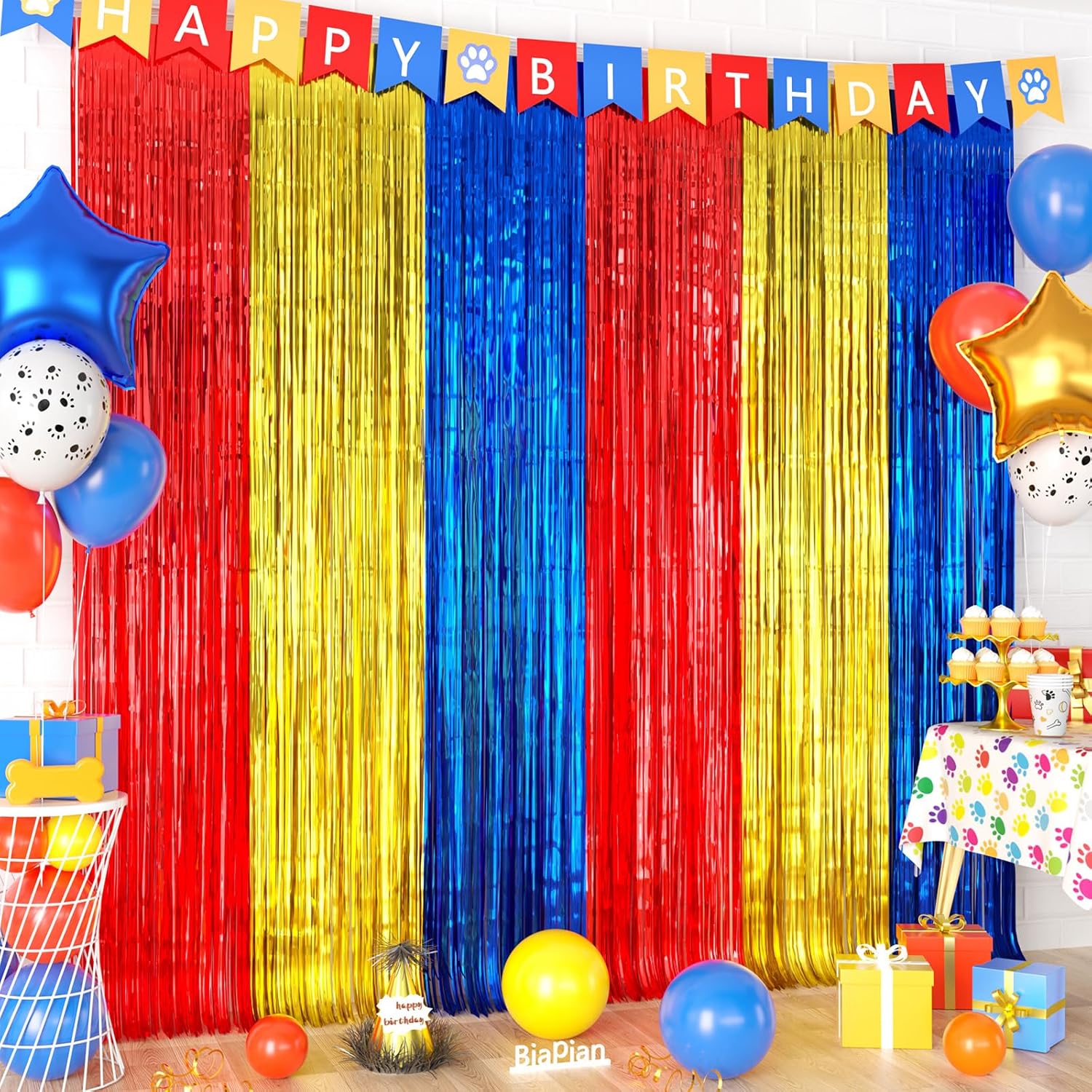 Biapian Paw Birthday Decorations 2 Pack