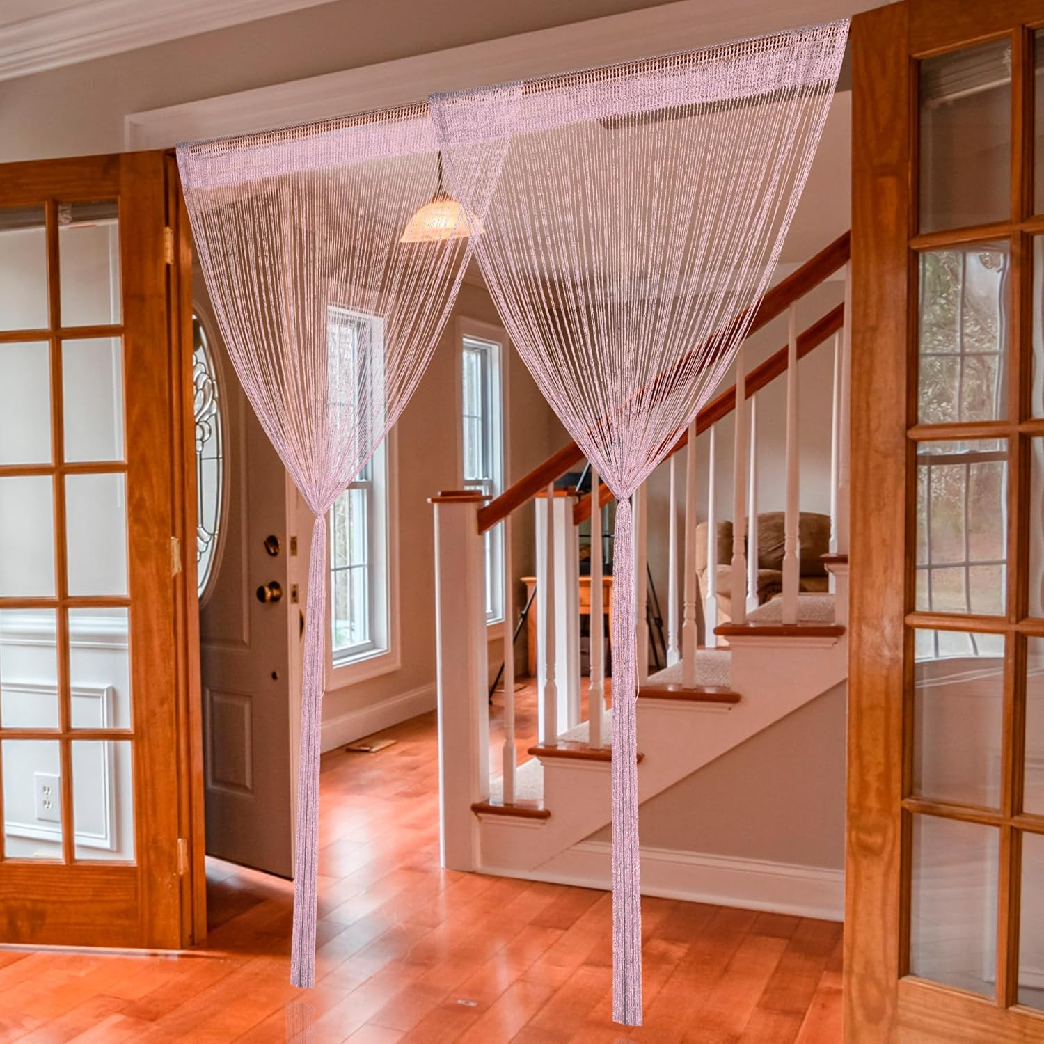 Hysenm 2 Pack Glitter String Curtains 39x79 Inch