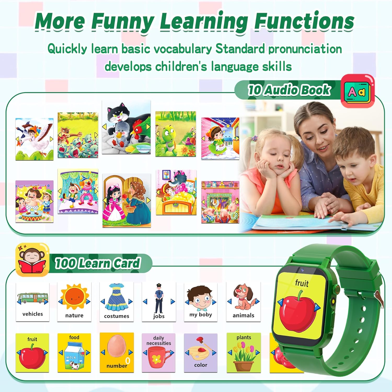 Kids Smart Watch with 32 Puzzle Games and HD Touch Screen