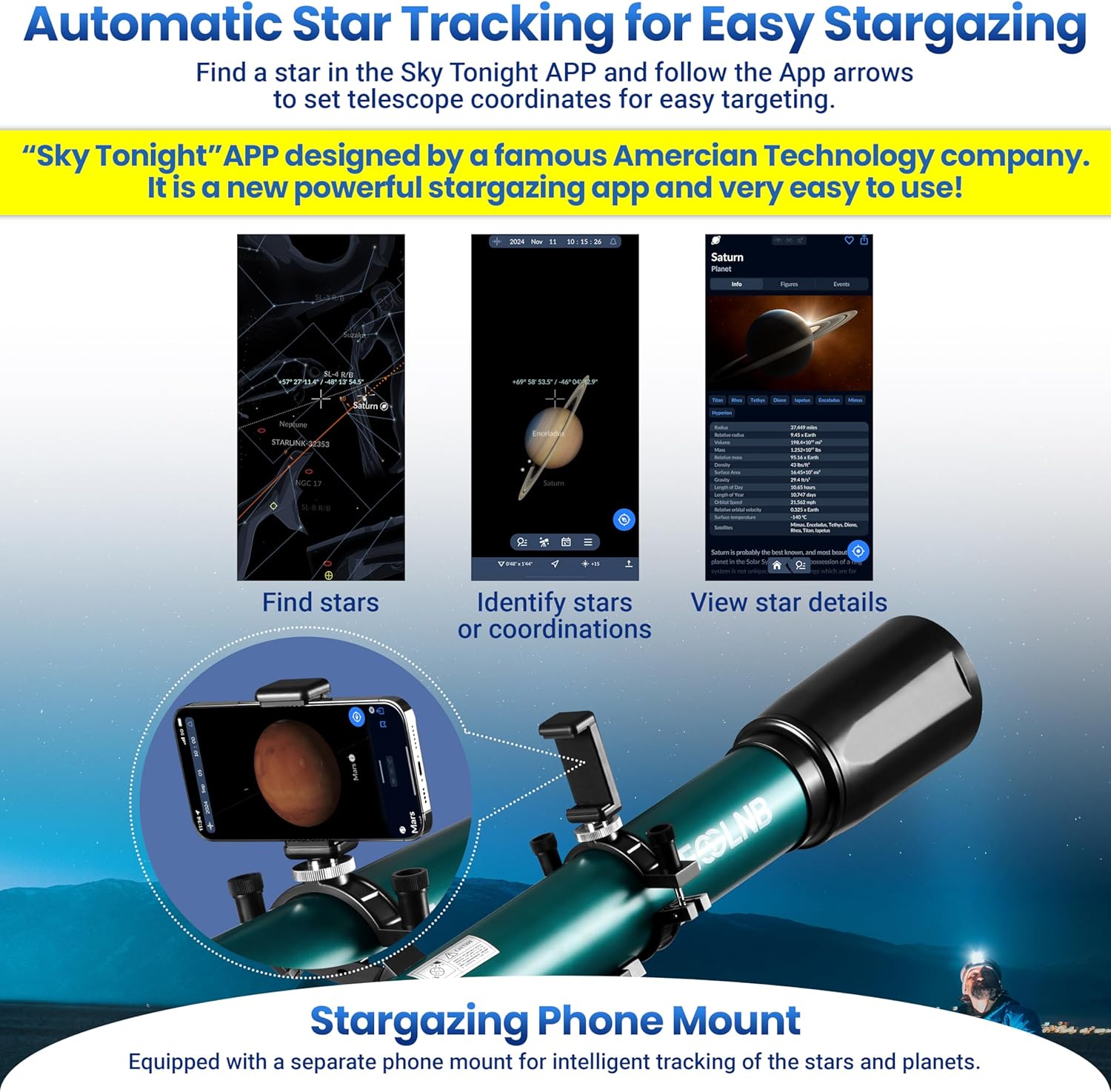 ESSLNB 80mm Telescope with Stargazing App