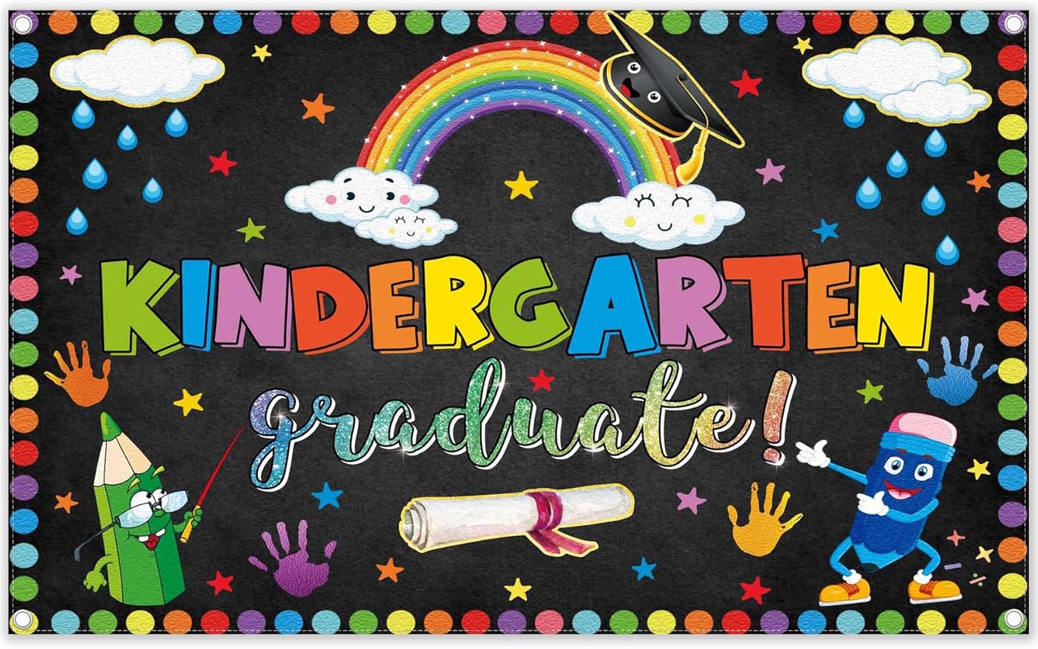 96x60 Inch Graduation Backdrop for Kids