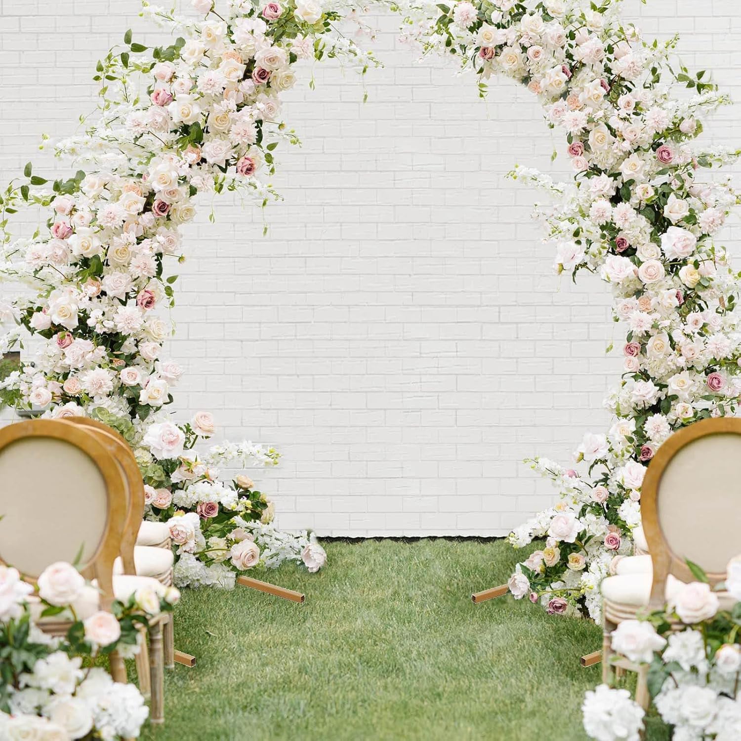 65ft Gold Metal Crescent Moon Wedding Arch Photography Backdrop Stand