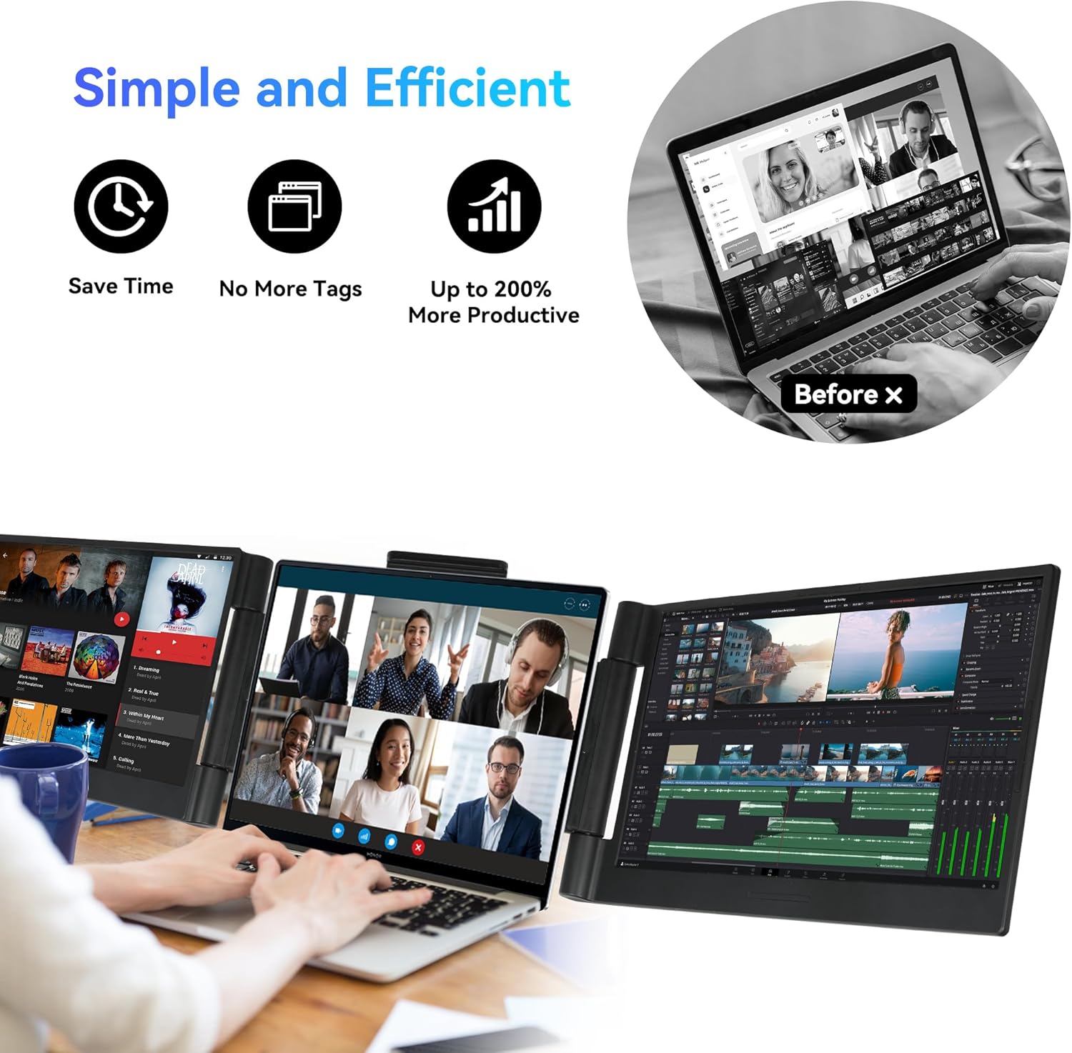 AEEZO 141 Inch Portable Monitor Laptop Screen Extender