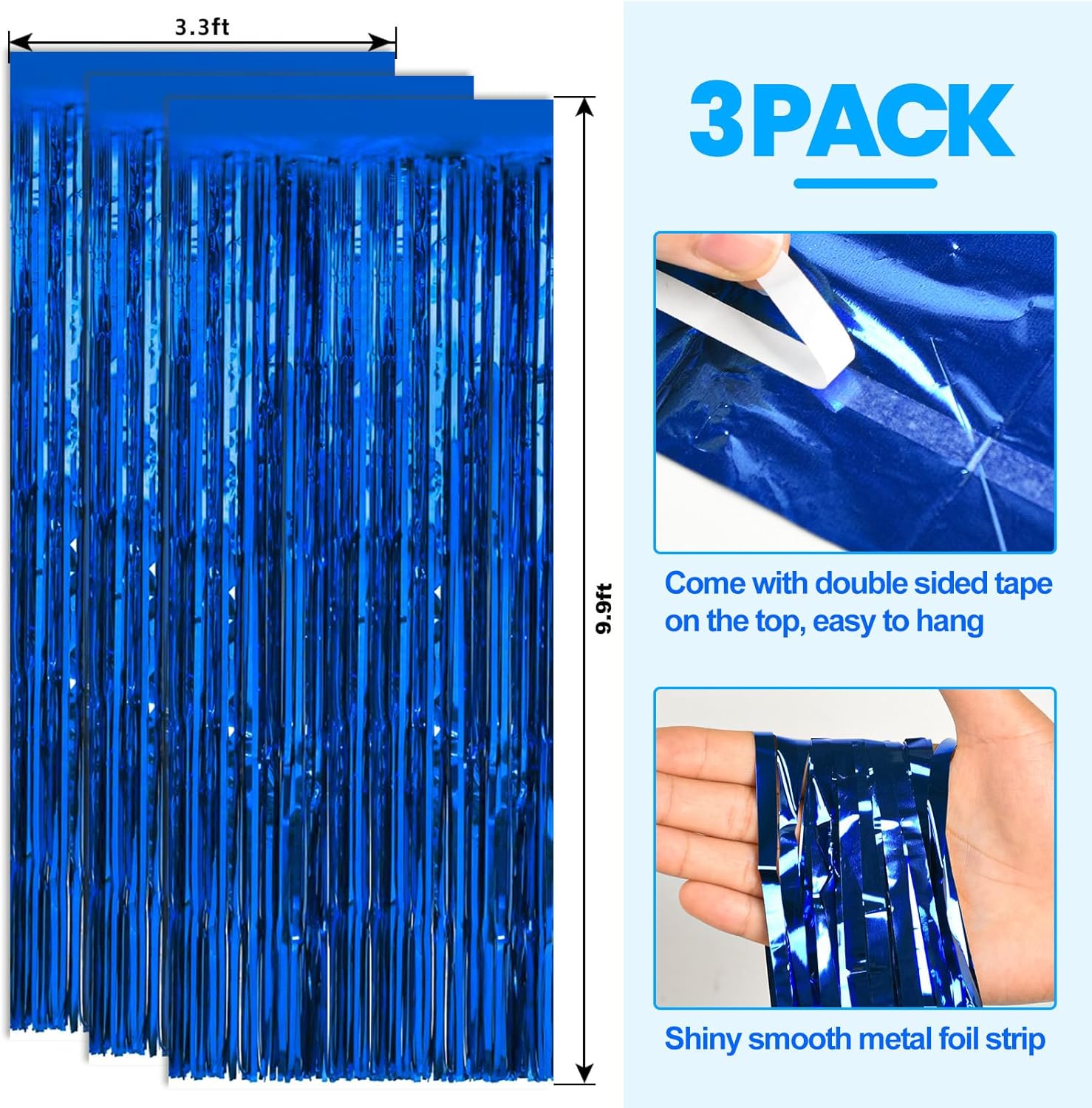 3 Pack Tinsel Curtain Party Decorations