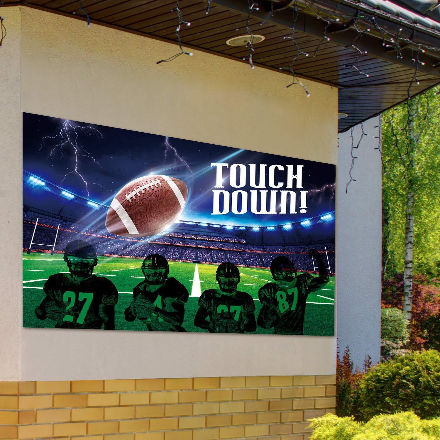 Blulu Football Field Decor Backdrop Banner for Party Supplies