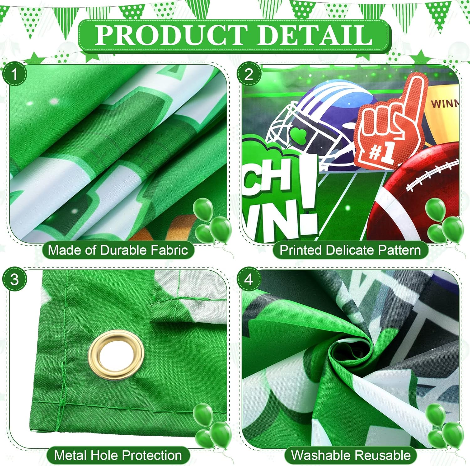 Football Birthday Party Background Decor Banner