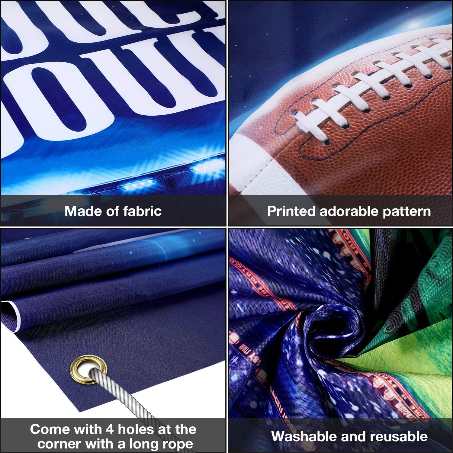 Blulu Football Field Decor Backdrop Banner for Party Supplies