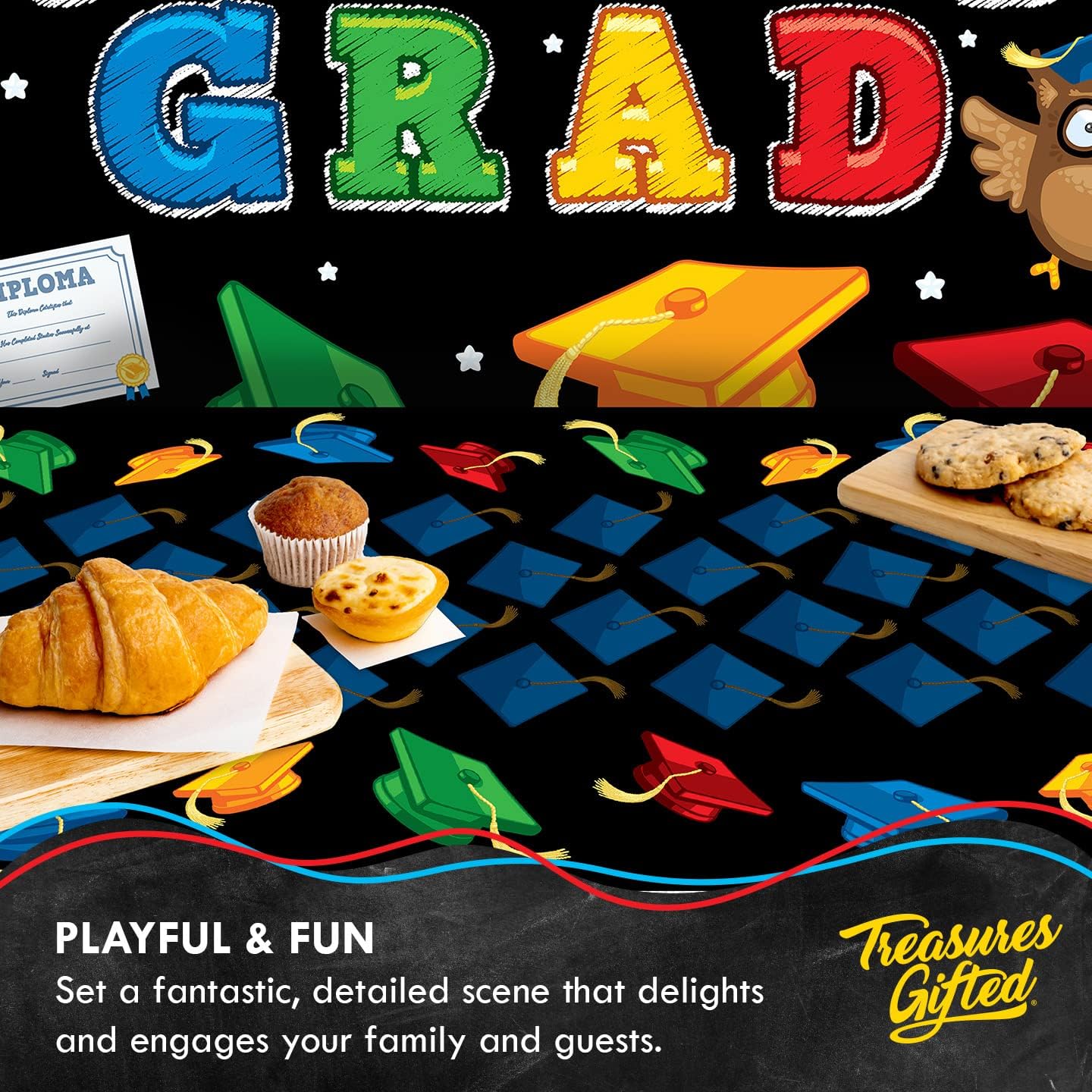 Treasures Gifted Graduation Backdrop - 425ft x 6ft Congrats Banner