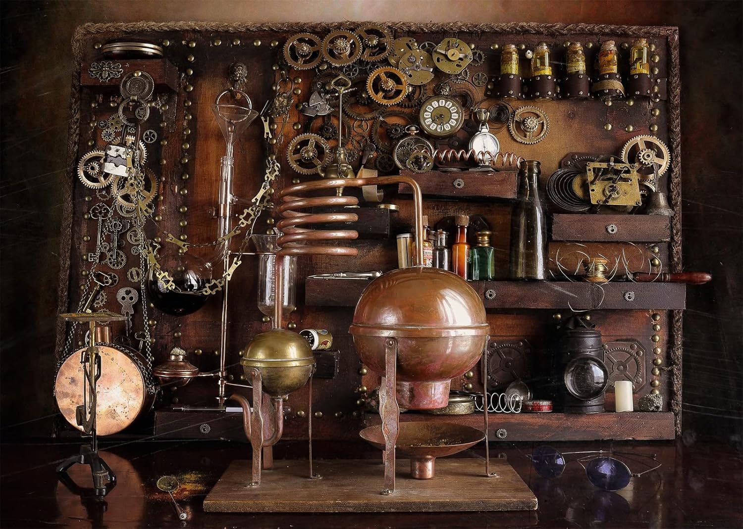 BELECO 9x6ft Vintage Steampunk Distiller Backdrop