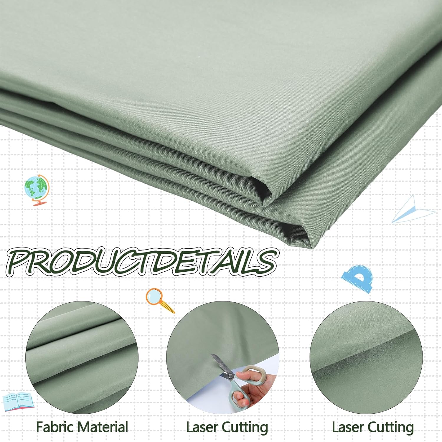 Mindsoft Bulletin Board Fabric 48 x 107 Sage Green