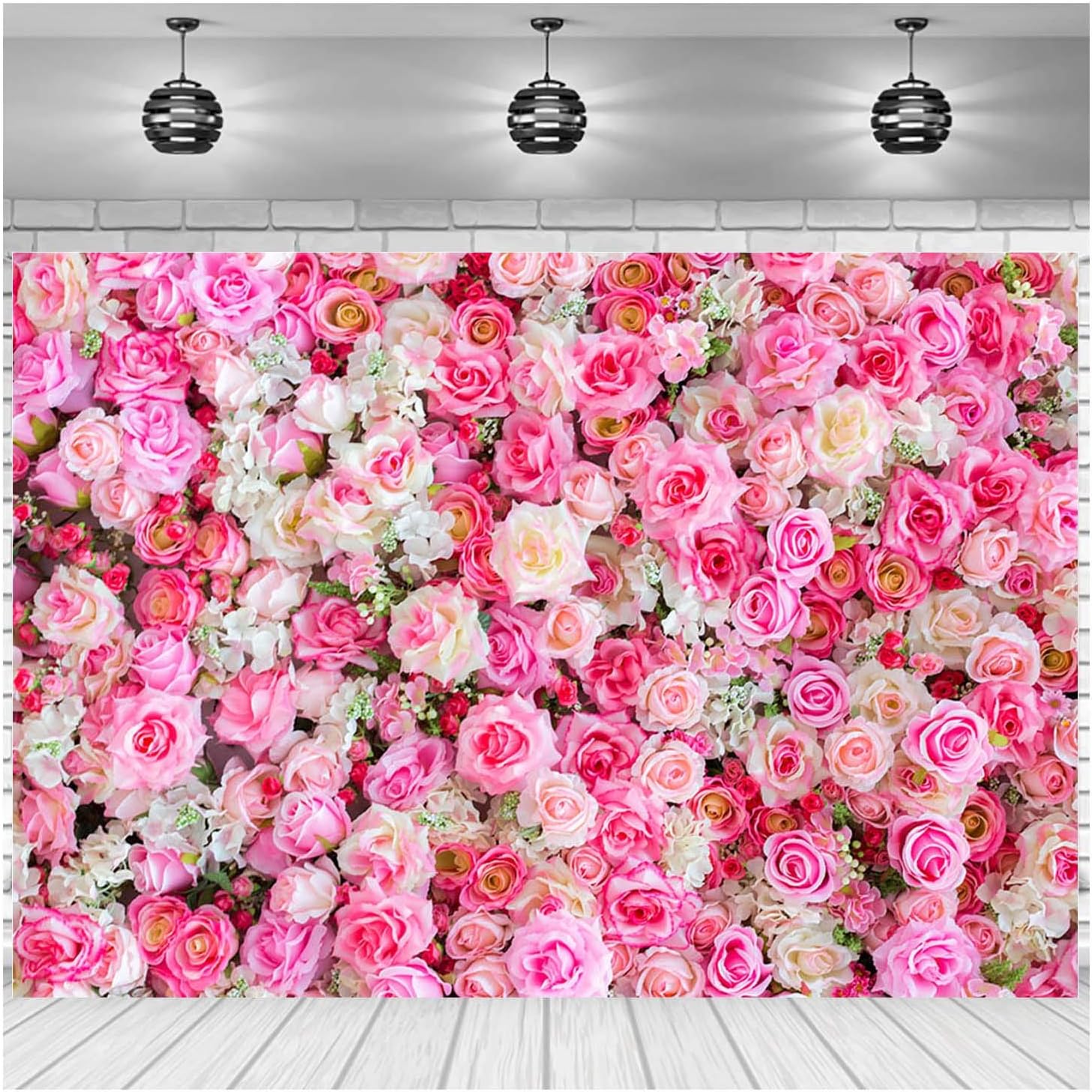 XLL 3D Pink Rose Photo Background 5x3ft Vinyl