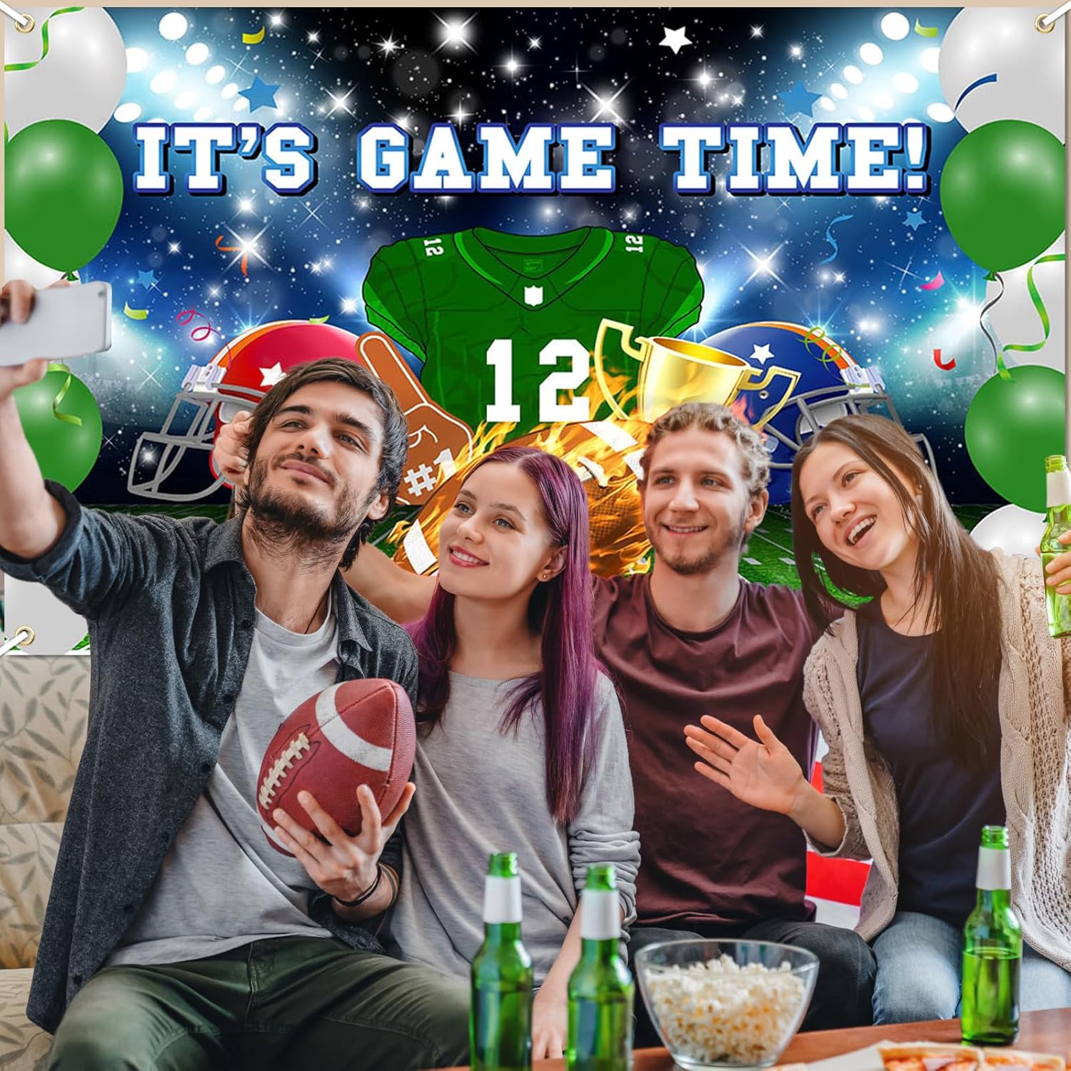 Avezano Football Party Decor Banner 708 x 433 Inch