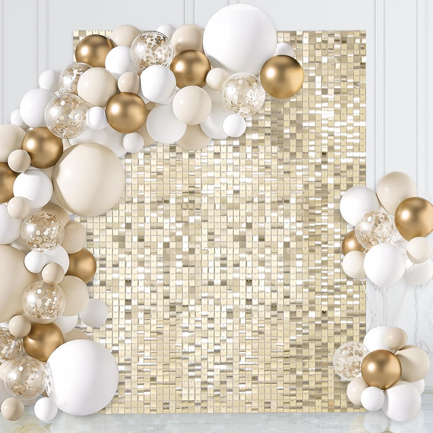 Shimmer Backdrop Light Gold Square 3ftx6ft for Events