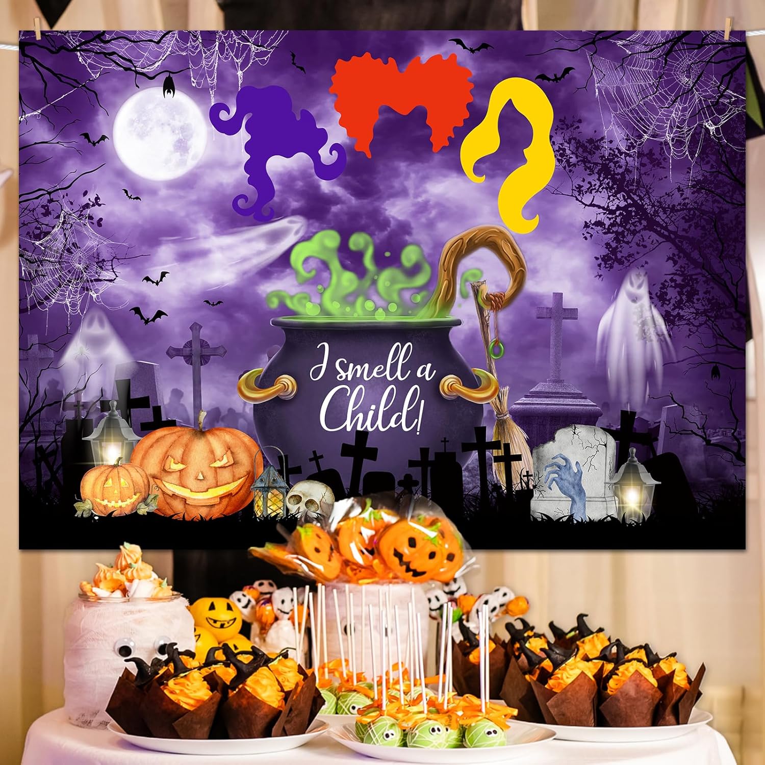 Mocsicka Halloween Baby Shower Backdrop 10x7ft