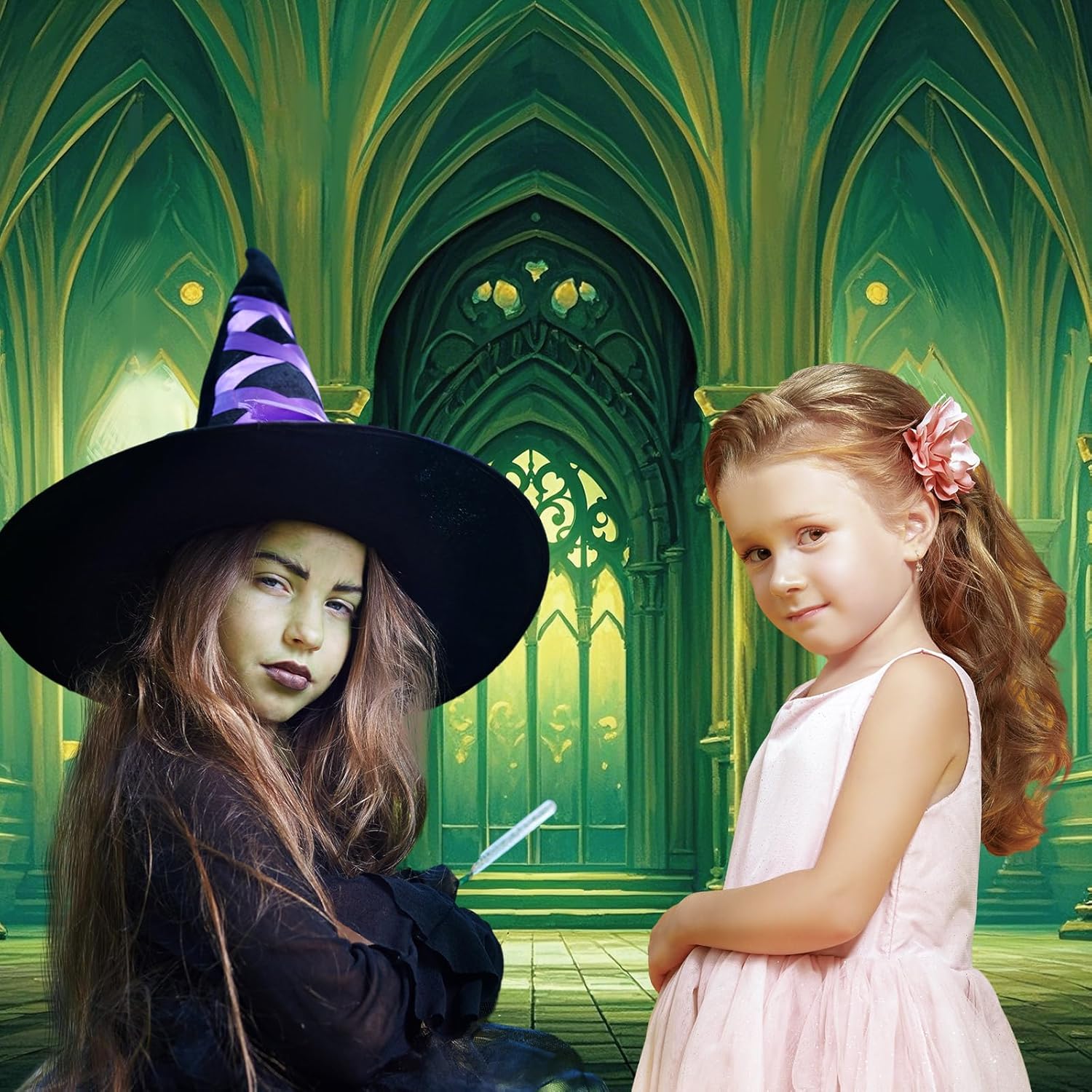 Tranqun Green Castle Backdrop for Party Decorations