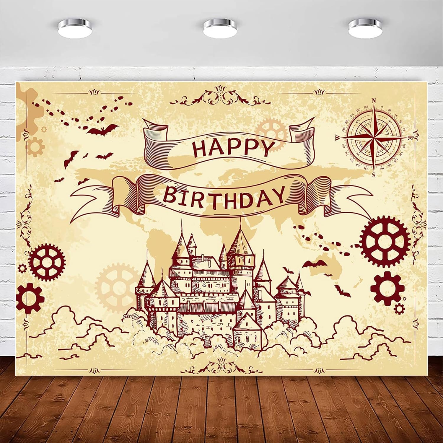 Wizard Birthday Backdrop Banner Boys Girls Party Decorations 7x5ft