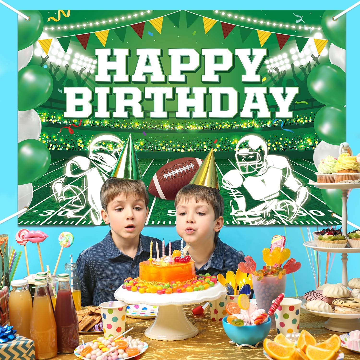 1 Pcs Football Backdrop for Parties and Photography