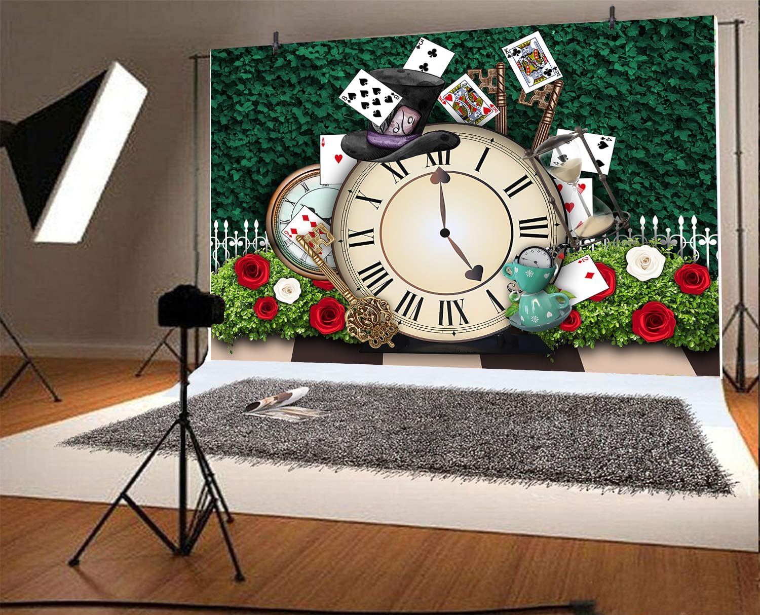 InMemory Green Wonderland Backdrop for Birthday Parties