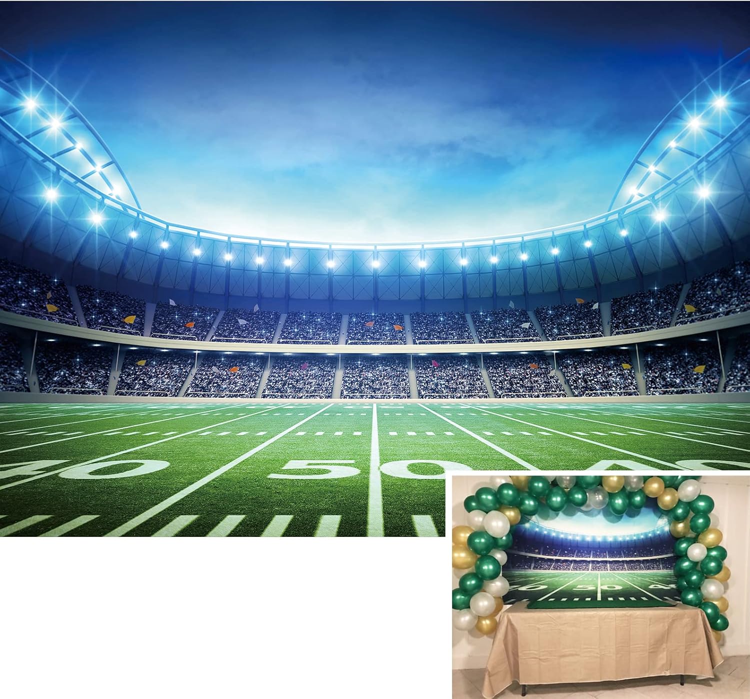 BINQOO 7x5ft Football Field Photo Background