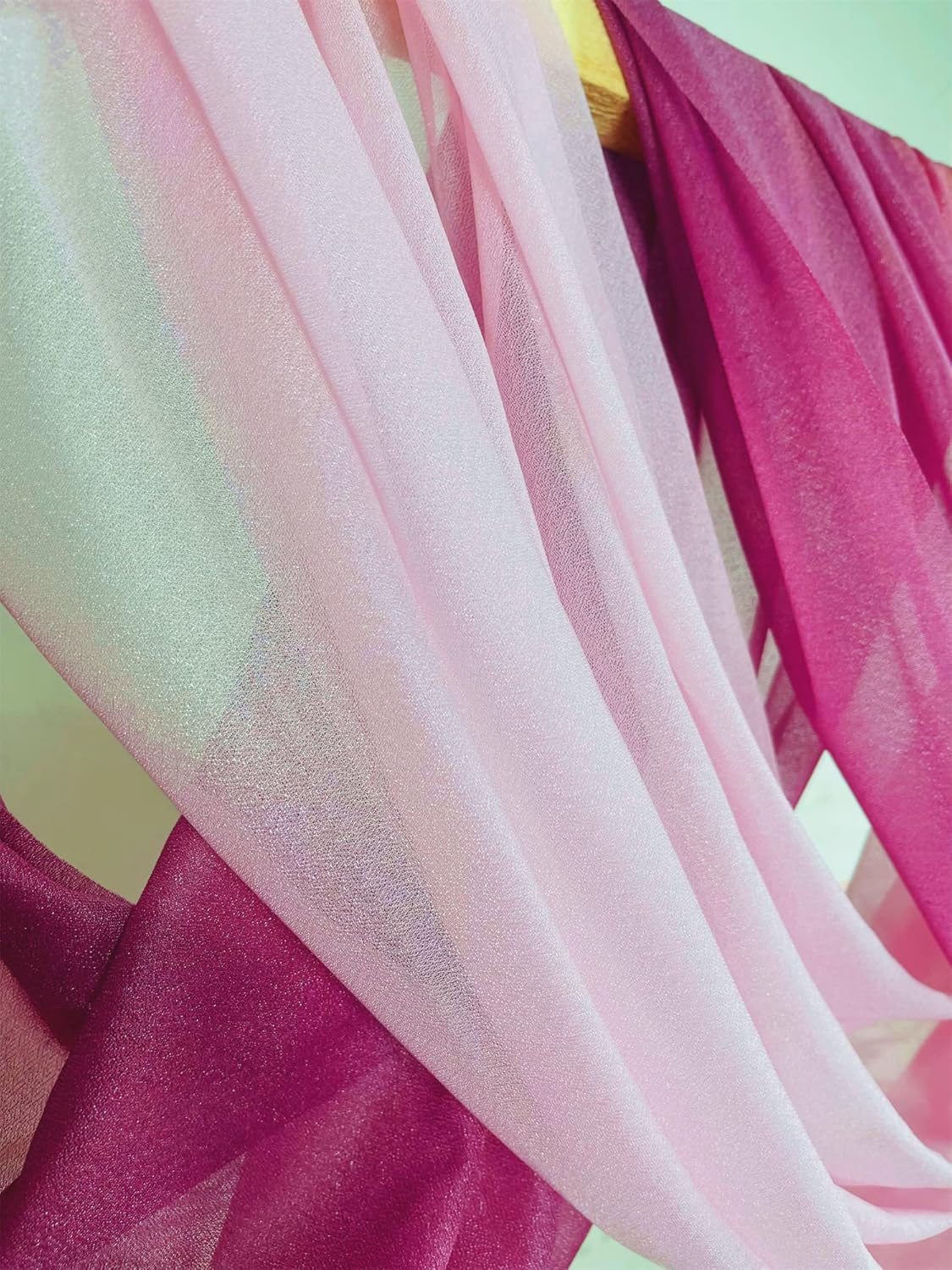 Light Pink Tulle Wedding Arch Drapes 2 Panels