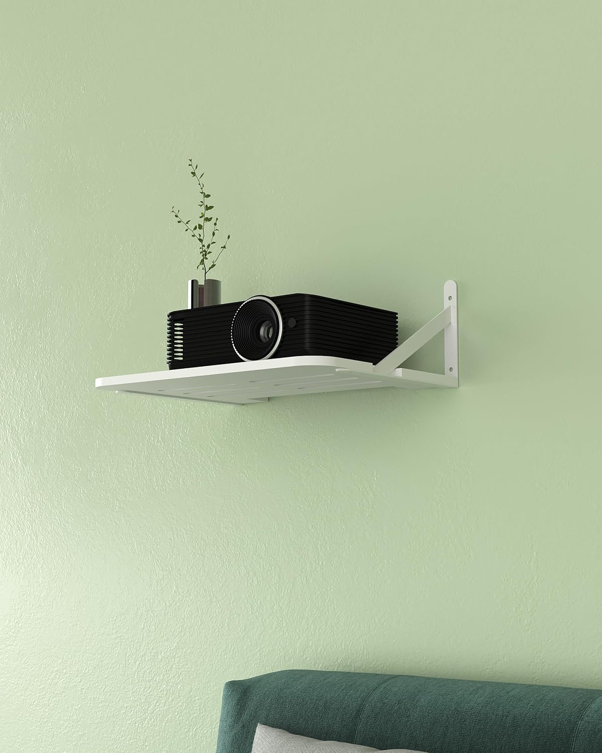 Small Mini Projector Shelf Wall Mount Holder Stand Accessories White
