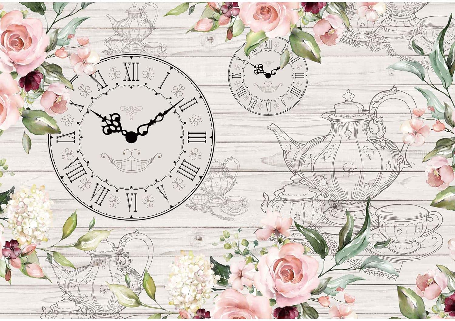 LIVUCEE 7x5ft Polyester Rustic Floral Backdrop for Parties and Photo Booths