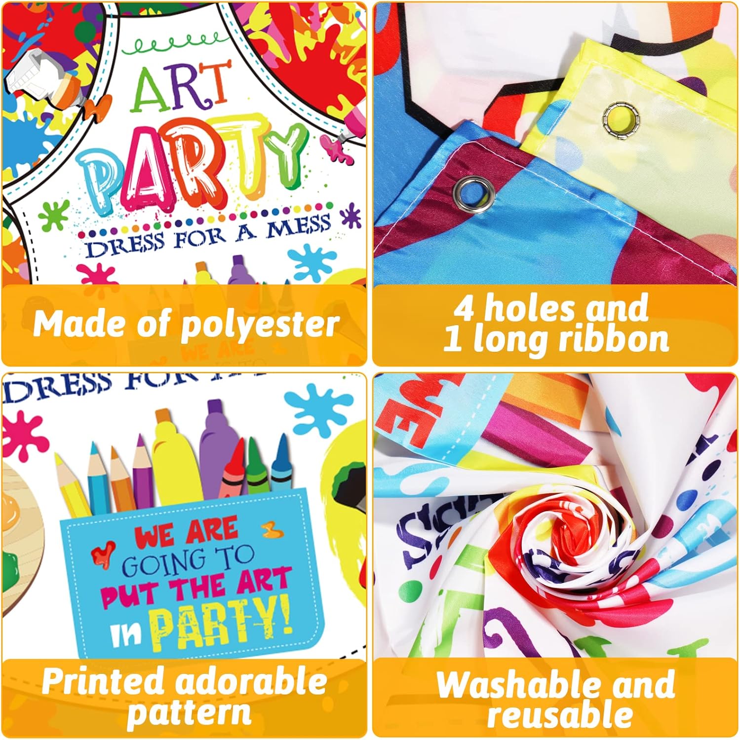 Art Paint Party Backdrop with Hanging Ribbon