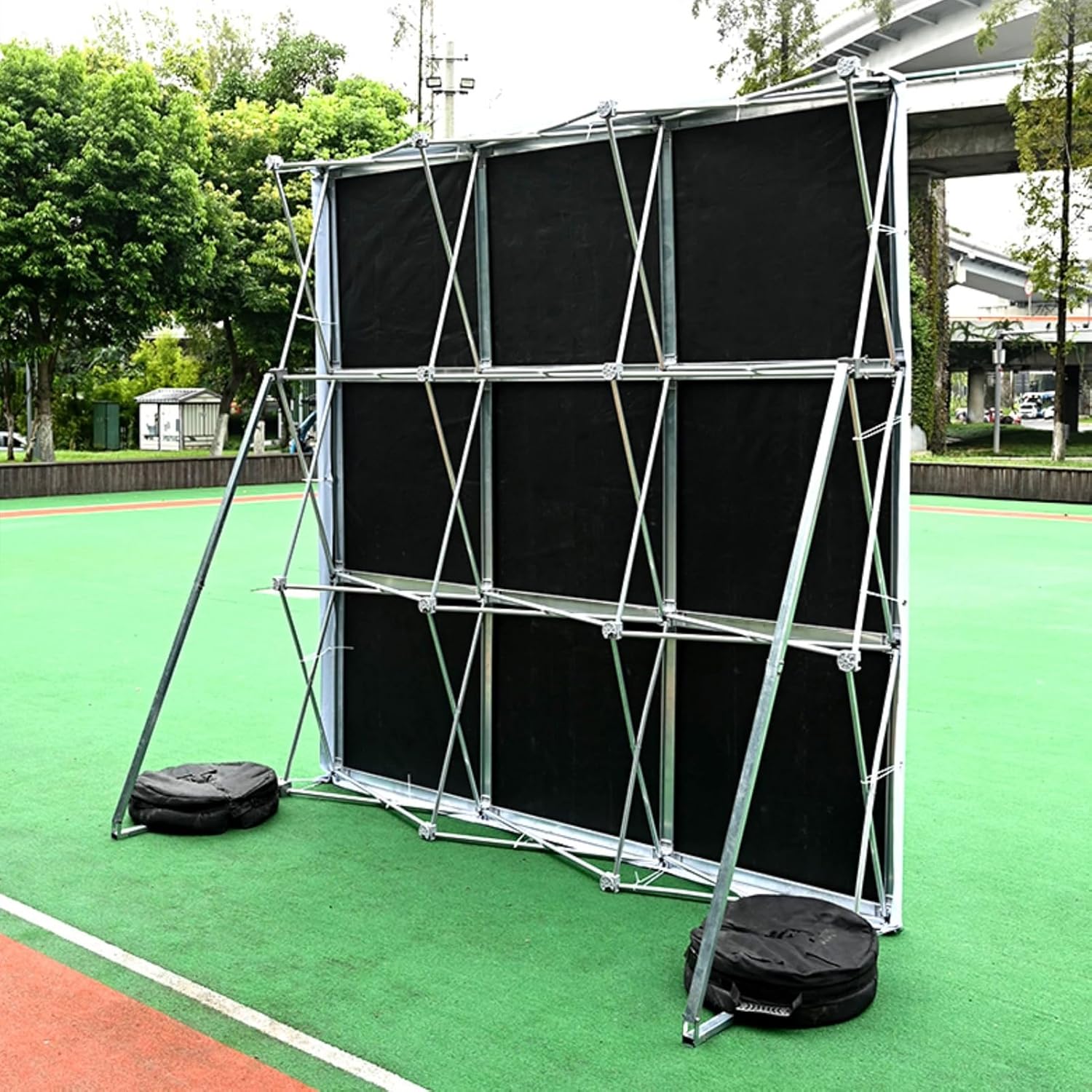 10x10 Tension Fabric Display Stand - Collapsible and Portable Trade Show Backdrop Frame