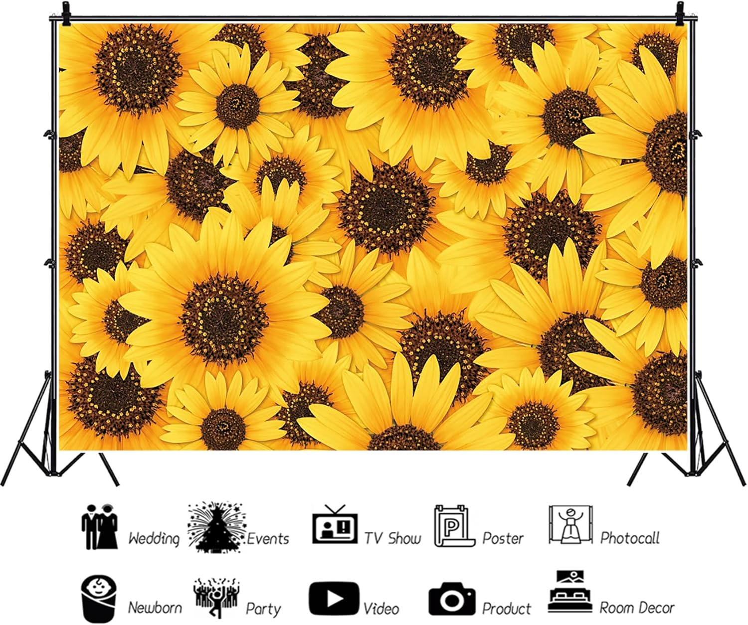 Baocicco 10x8ft Sunflower Photography Backdrop Yellow Floral