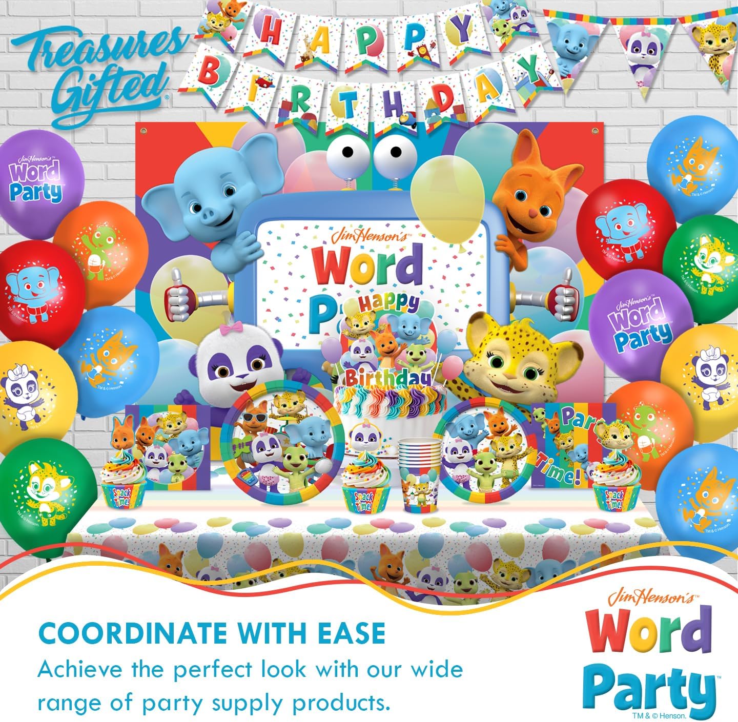 Treasures Gifted Word Party Backdrop 43ft x 6ft