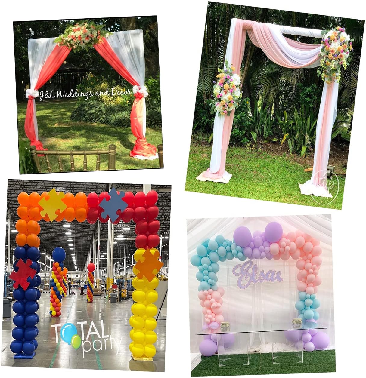 LANGXUN Heavy Duty Metal Square Backdrop Stand Arch Black