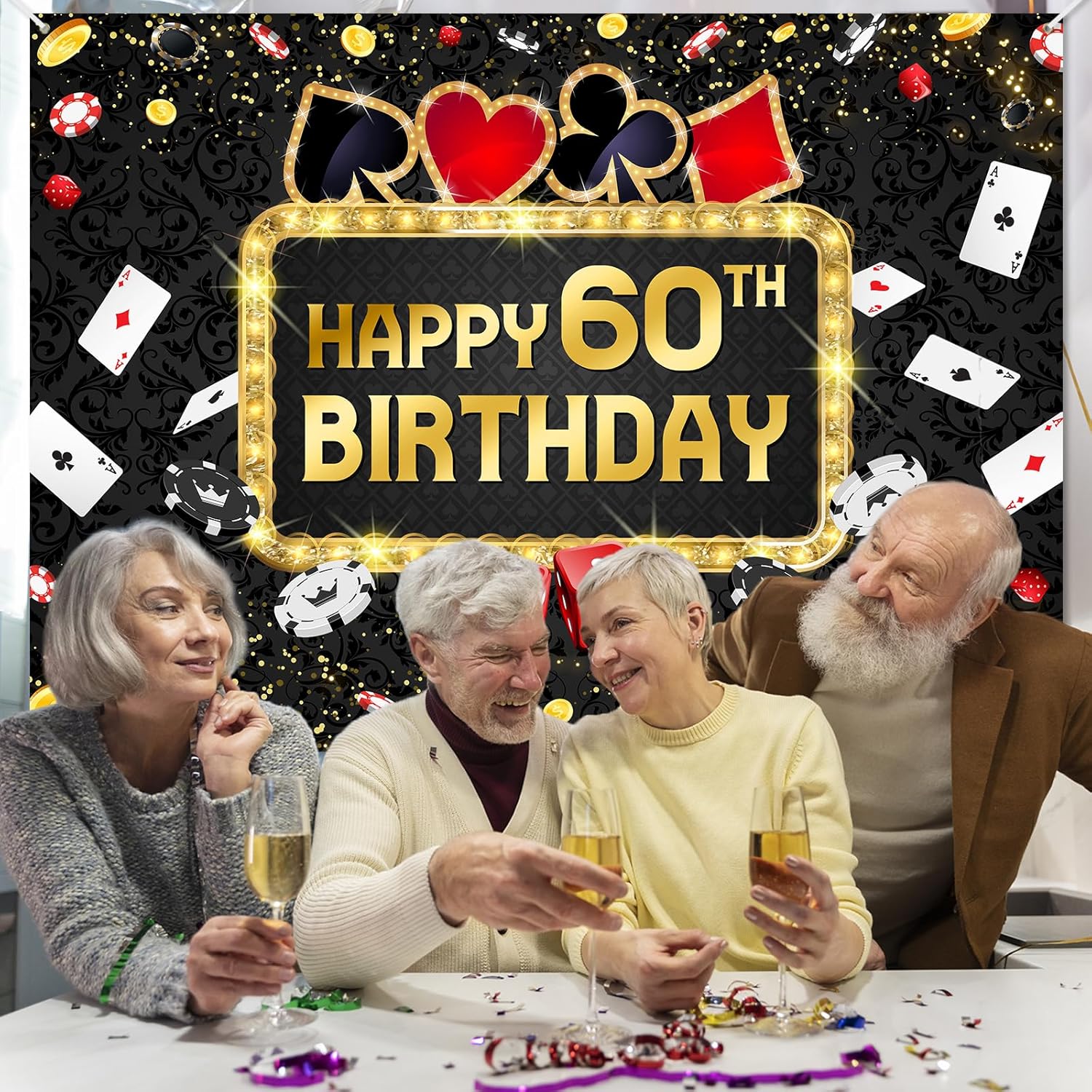 Avezano Casino Birthday Backdrop 7x5ft Las Vegas Theme