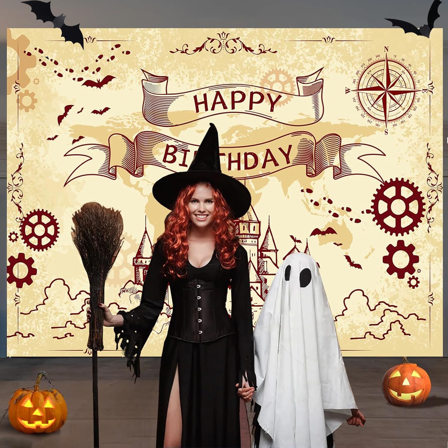 Wizard Birthday Backdrop Banner Boys Girls Party Decorations 7x5ft