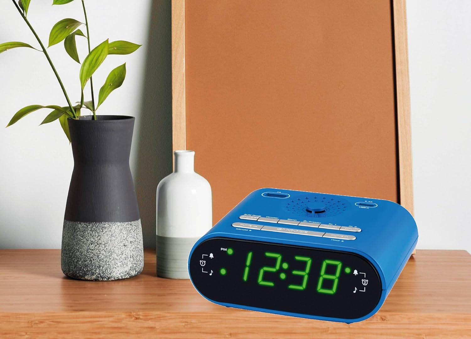 HANNLOMAX HX-158CR Alarm Clock Radio with FM and USB Charging