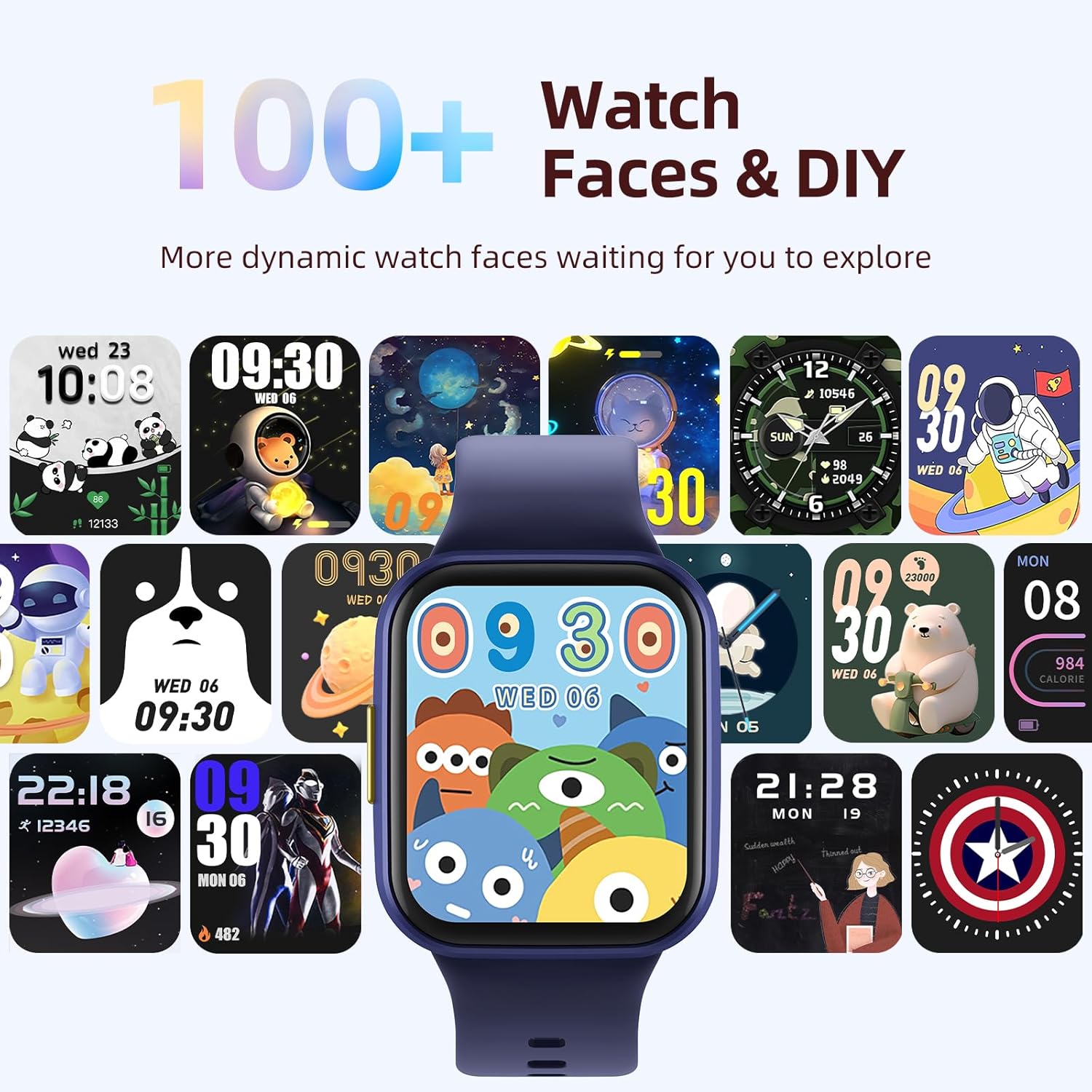 Parsonver Kids Smart Watch for Boys Girls Ages 6-12 Blue