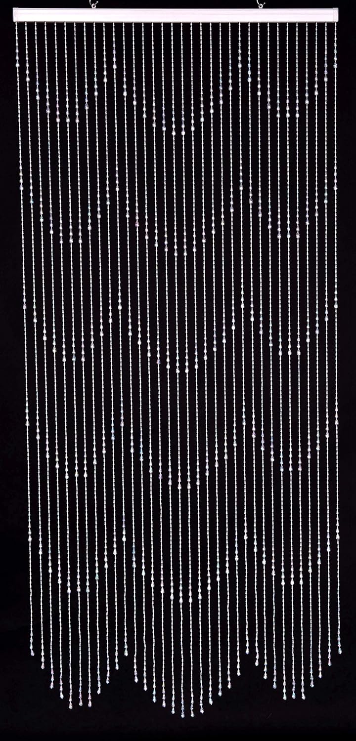 FlavorThings 3FTx 9FT Iridescent Raindrop Beaded Curtain Door Divider