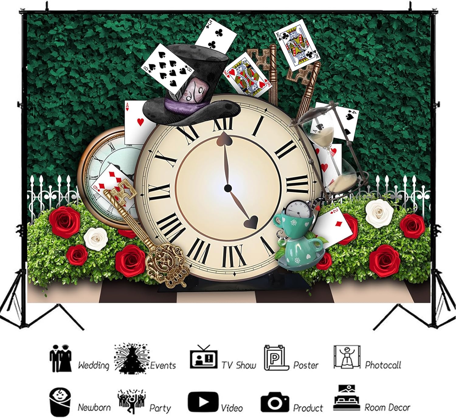 InMemory Green Wonderland Backdrop for Birthday Parties