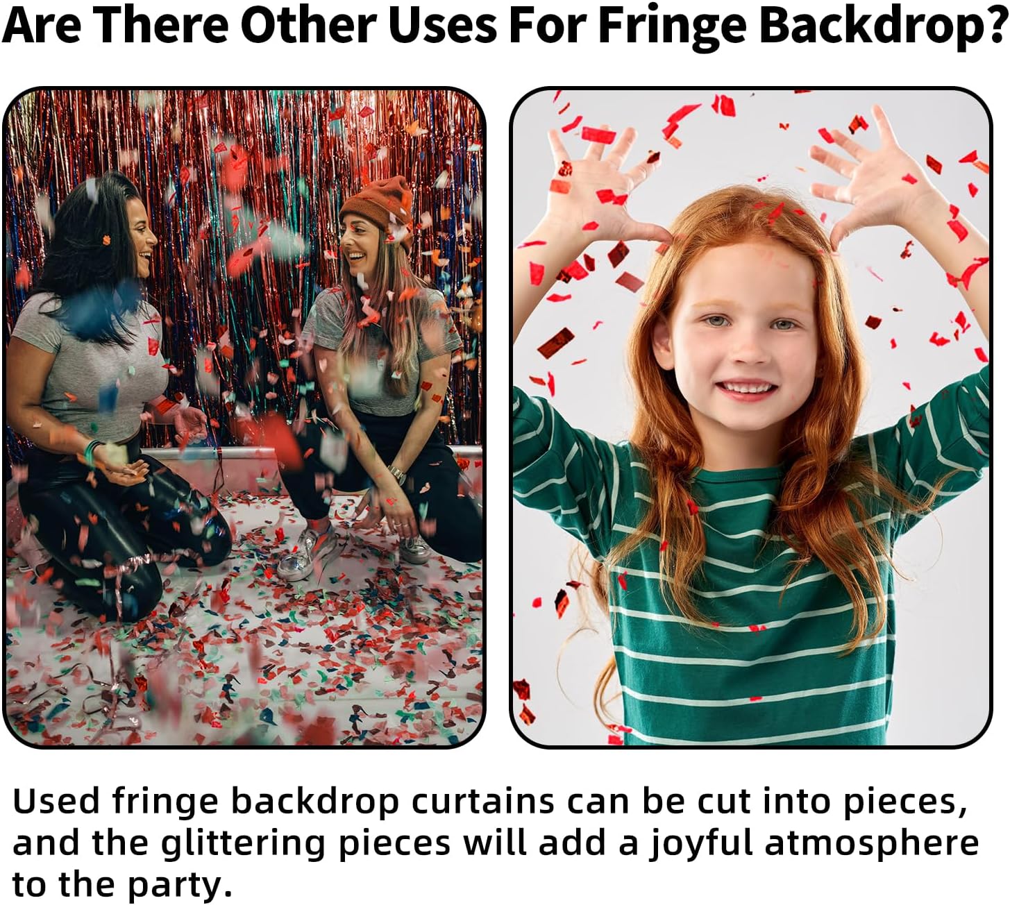 Red Tinsel Backdrop Birthday Decorations 2 Pack