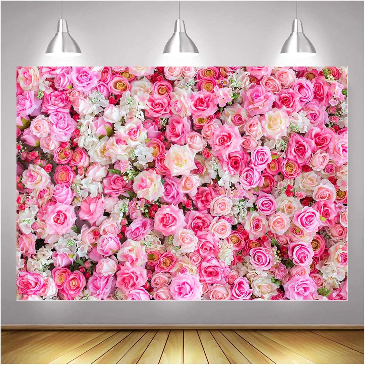 XLL 3D Pink Rose Photo Background 5x3ft Vinyl