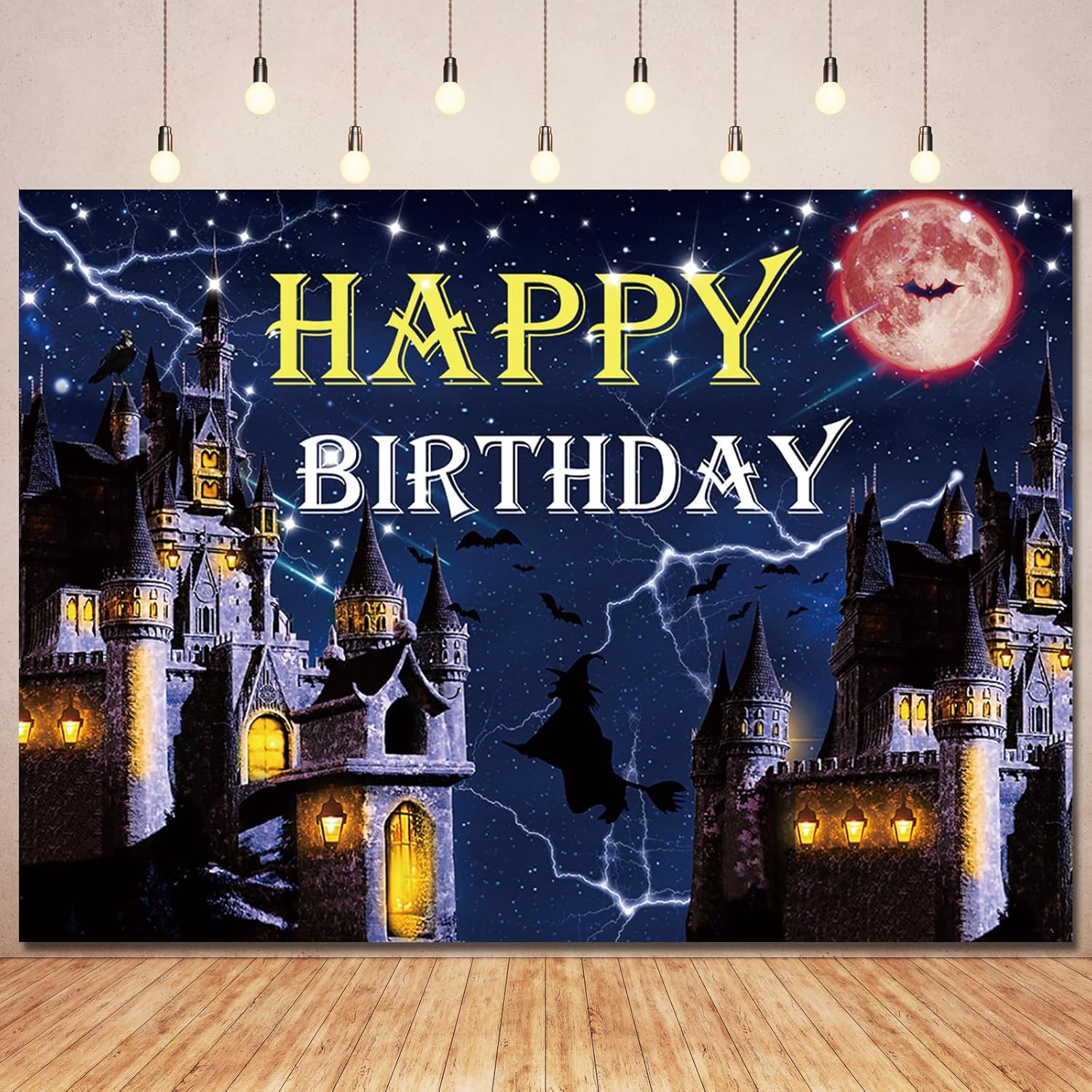Wizard School Halloween Birthday Backdrop 7x5ft