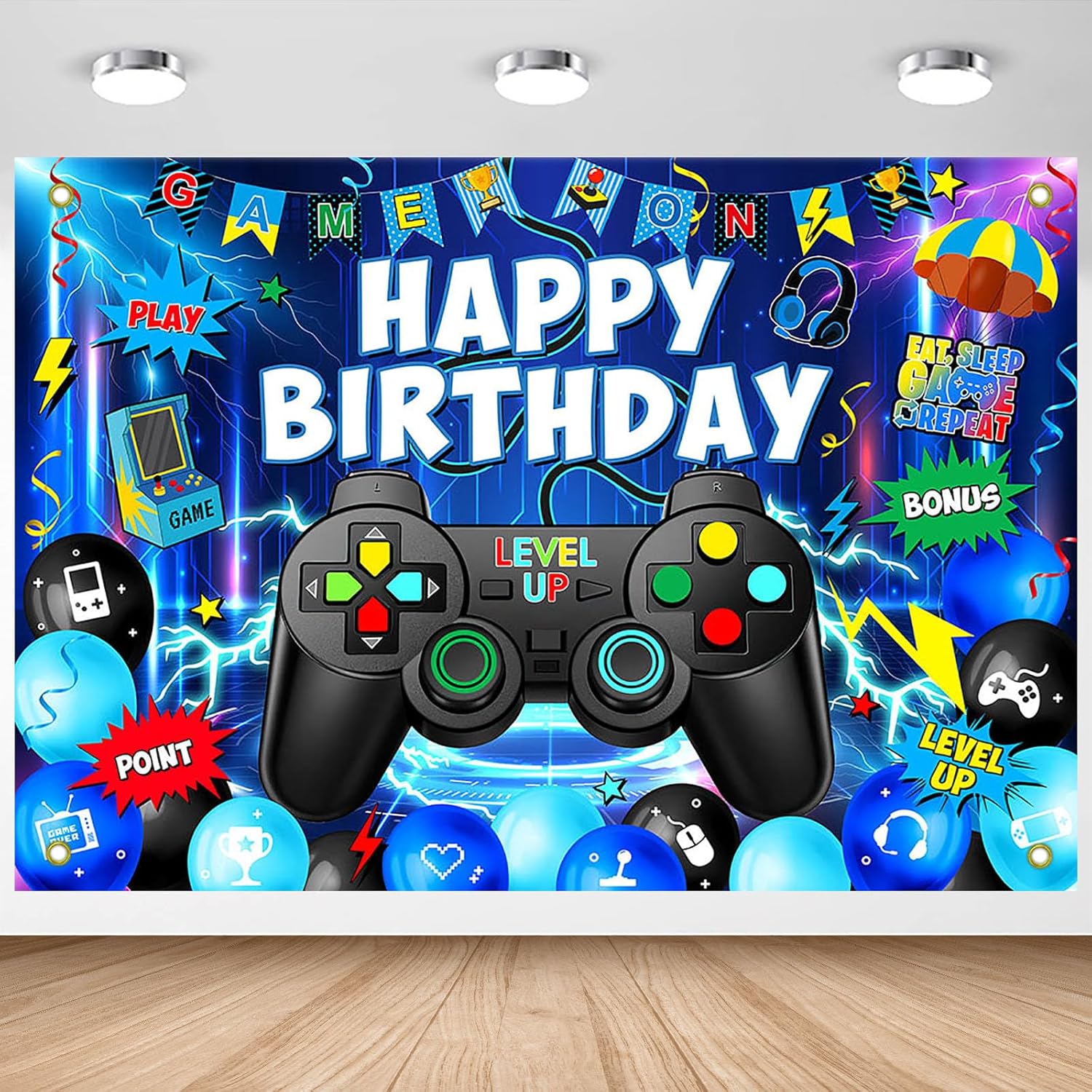 Avezano Gaming Birthday Party Backdrop 7x5ft