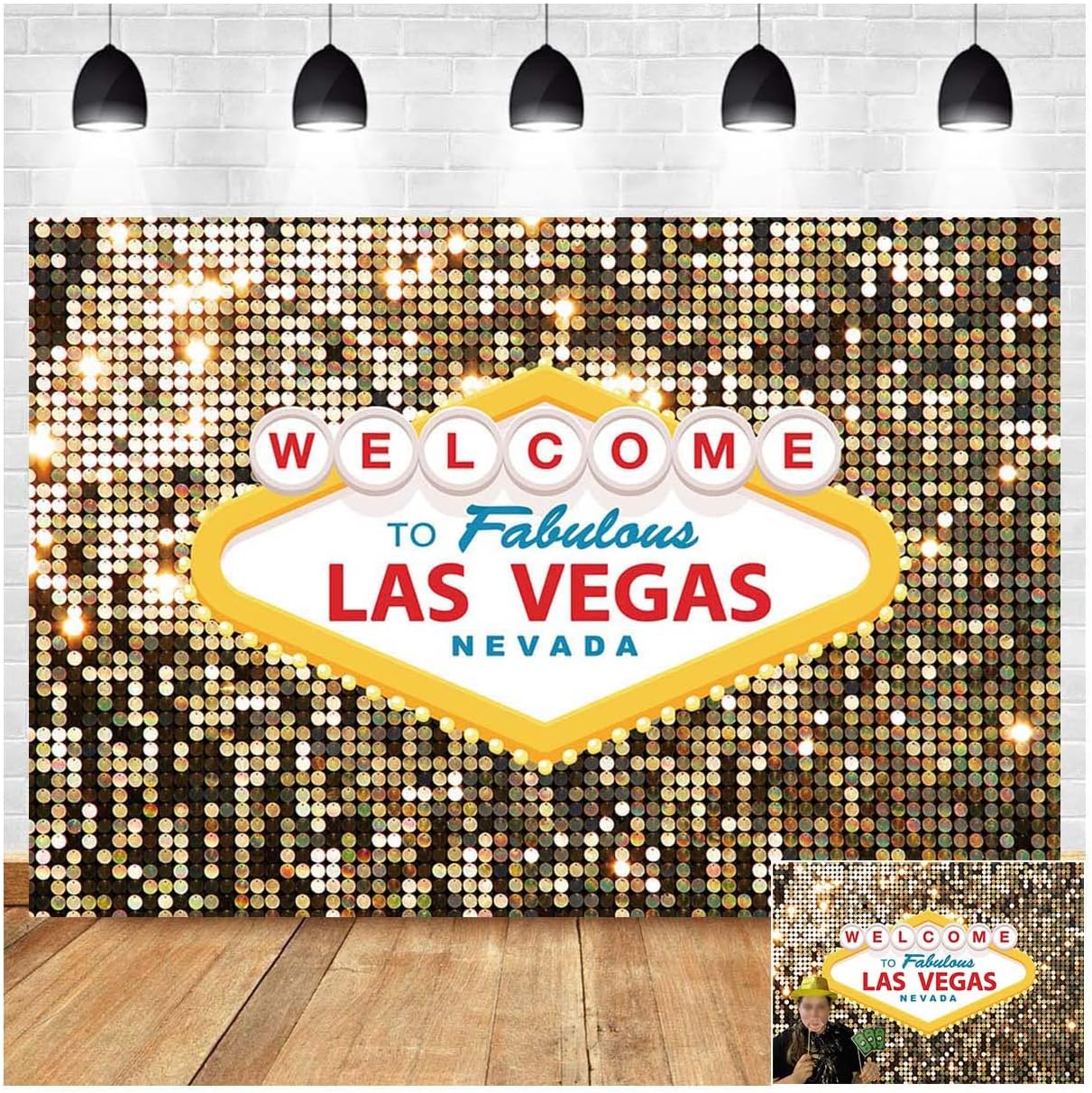 8x6ft Vegas Casino Poker Photo Backdrop