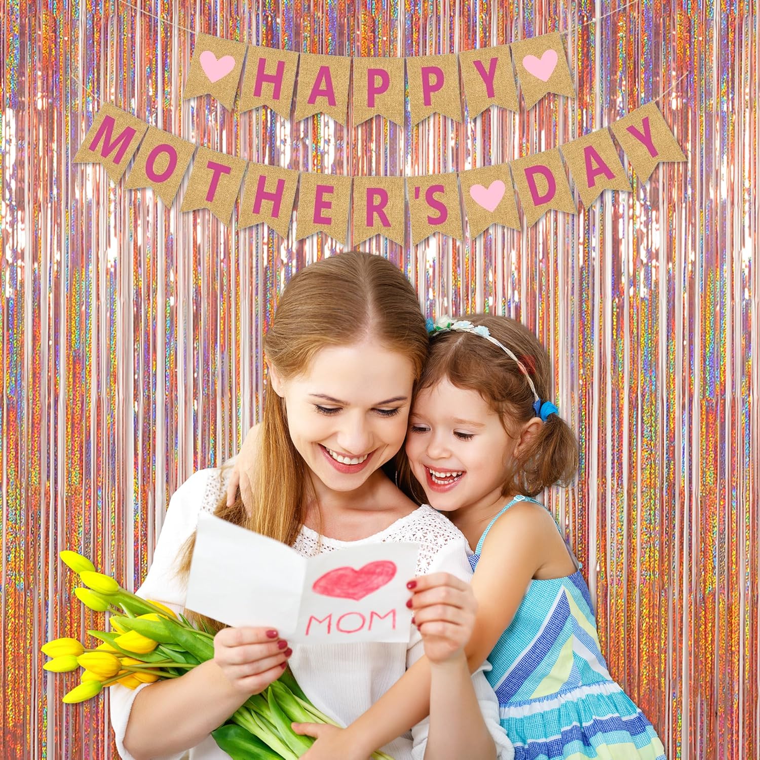 Foil Fringe Curtains 3 Pack for Birthday Party Decorations