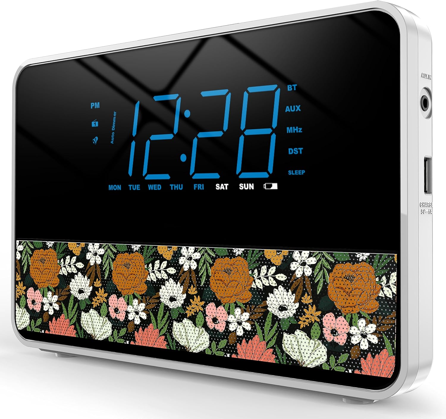 Bluetooth Alarm Clock Radio with HD Sound and Bass