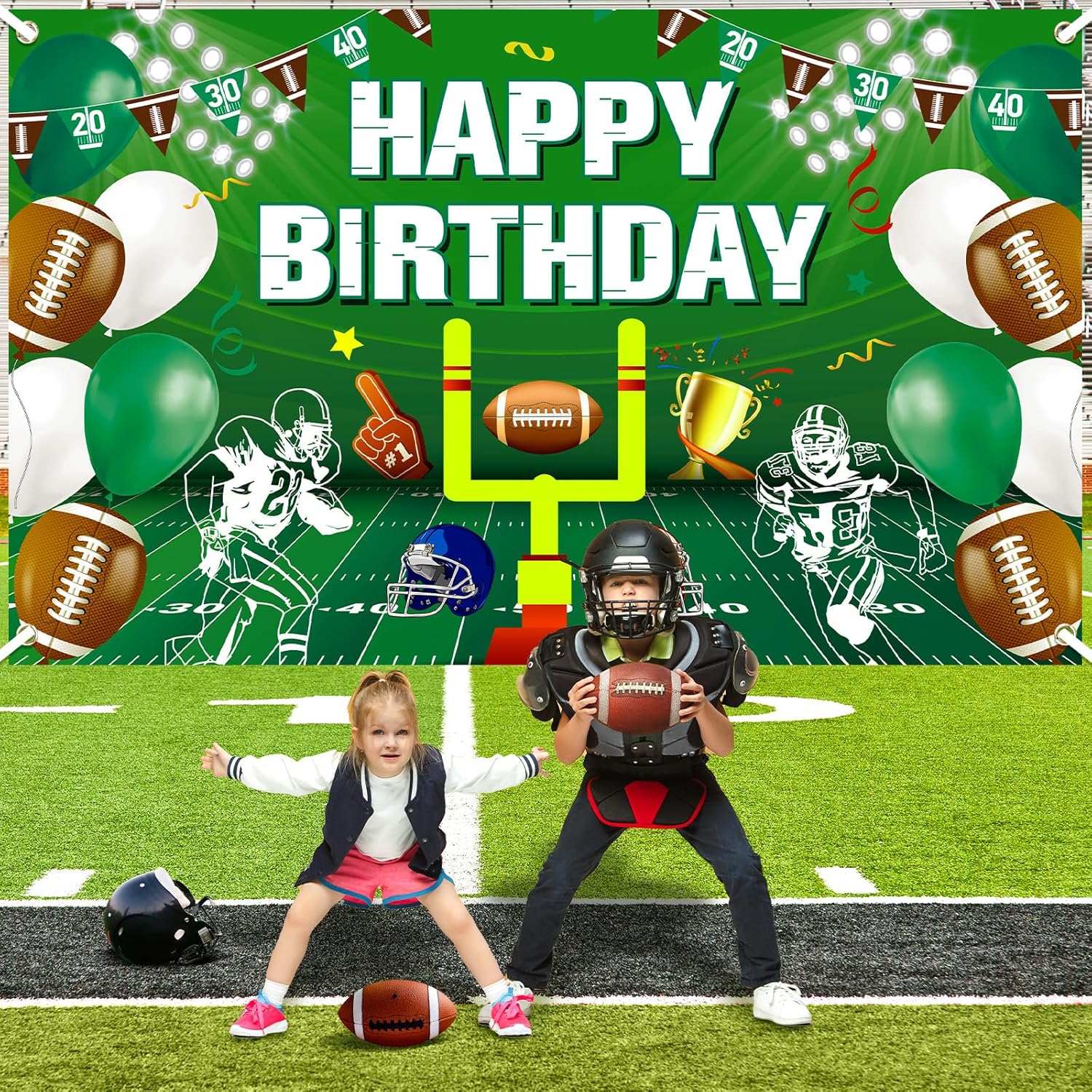 Football Birthday Party Decorations Backdrop Banner